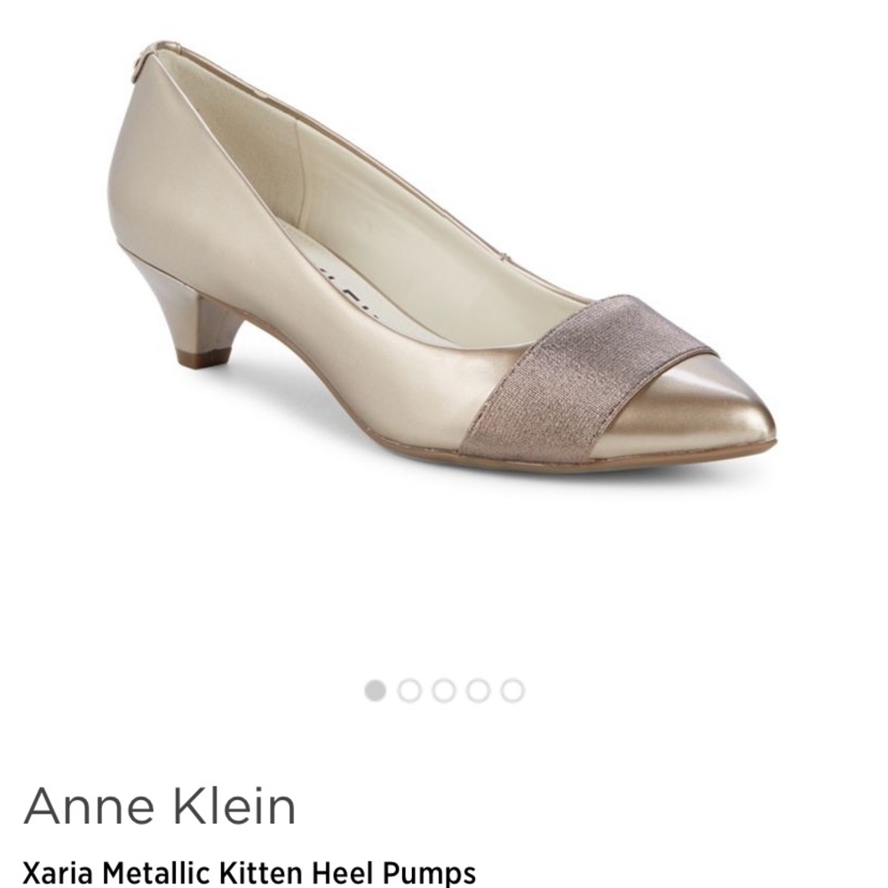 Anne Klein Metallic Kitten Heel Pumps